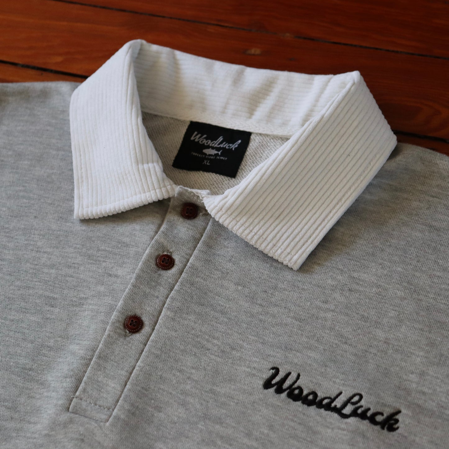 Cord Collar Pull Over - Grey