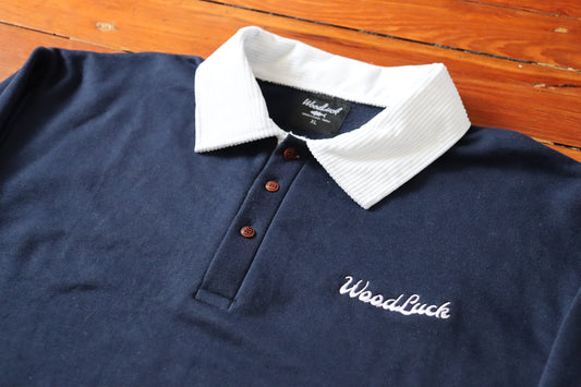 Cord Collar Pull Over - Navy