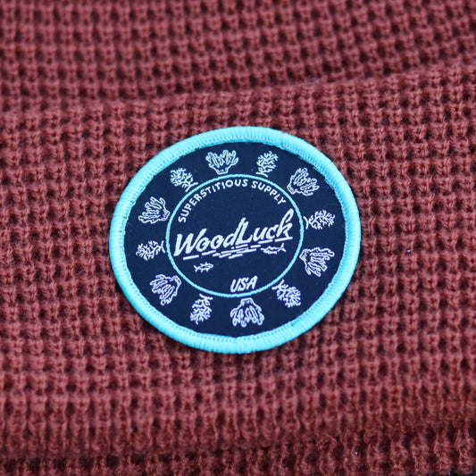 Waffle Knit Beanie - Rust