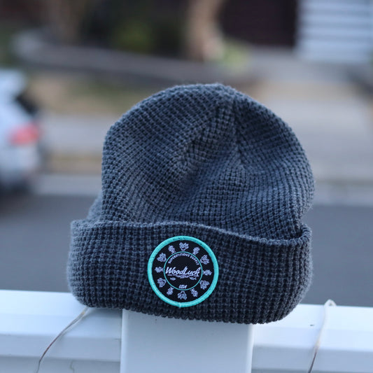 Waffle Knit Beanie - Charcoal