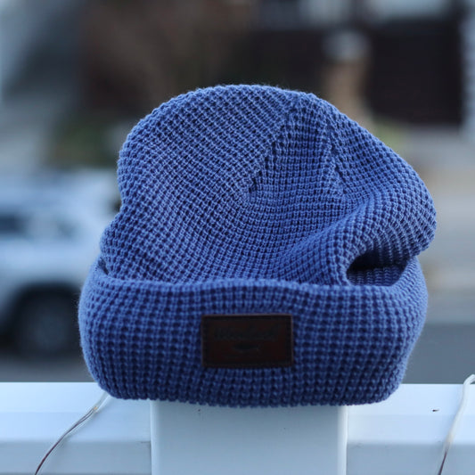 Waffle Knit Beanie - Strom Blue