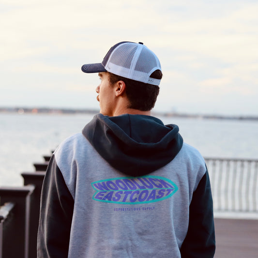 Retro Fish Woodhood - Navy / Heather