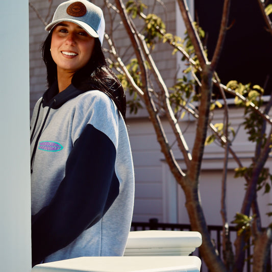 Retro Fish Woodhood - Navy / Heather